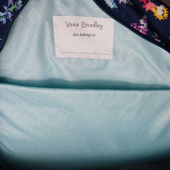 Vera Bradley SCATTERED WILDFLOWERS Lighten Up Essential Backpack School Bag New - Picture 5 of 5